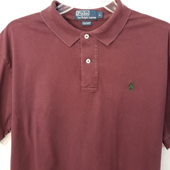 Polo Ralph Lauren Polo Shirt Maroon Burgundy Large - Picture 8 of 16